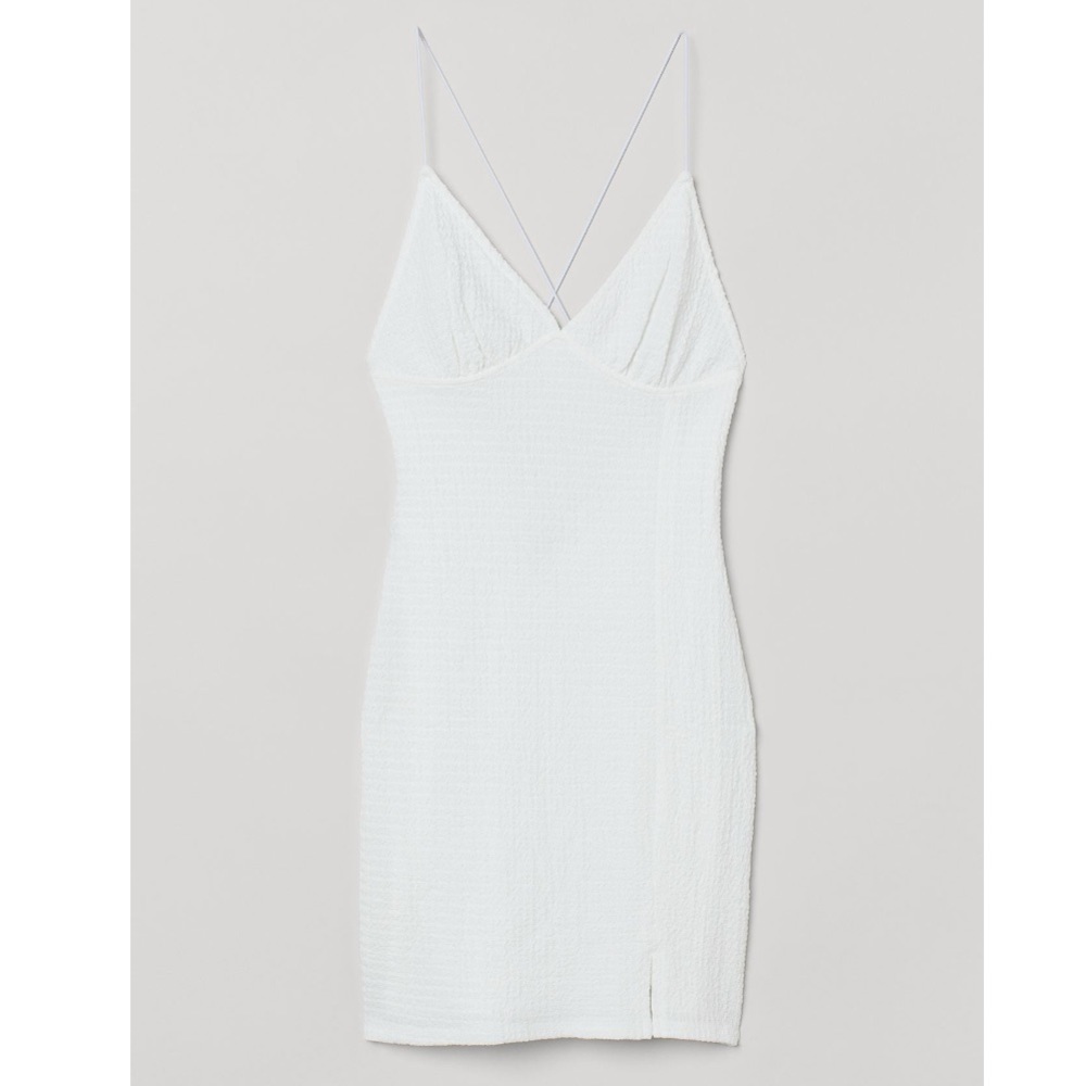 H&M White Mini Dress, Size M, New with Tags